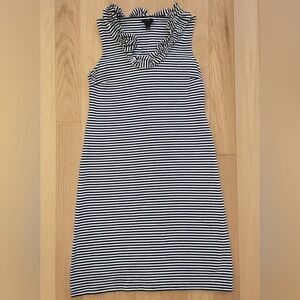 TALBOTS Black and White Striped Sleeveless Dress Size Small Petite